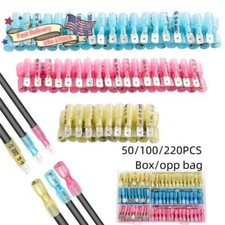 50/220PCS Heat Shrink Spade Connector Male Female Electrical Wire Terminals Kit