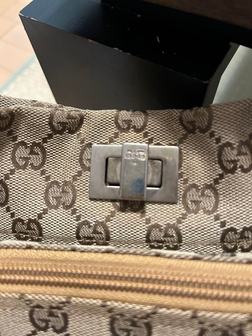 Authentic GUCCI gg canvas drawstring mother's bag… - image 11