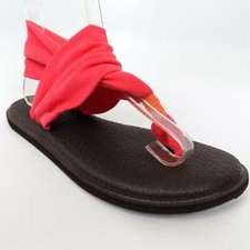 NEW SANUK Women Yoga Sling 2 Flip Flop Casual Coral Sandals Size 5.0 Med EU 36