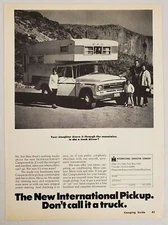1968 Print Ad International Harvester Pickup Truck with Camper Top Happy Family