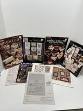 LOT of 10 Vintage CROSS STITCH Pattern sheets and books Misc Patterns