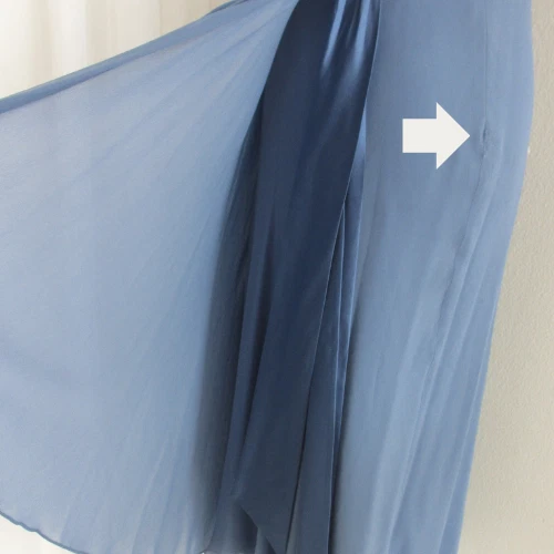 Maggy London 100% Silk Dress Womens 10P Blue Sash Sleeveless Y2K Elegant V Neck - Image 3 of 4