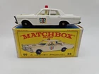 Lesney Matchbox Ford Galaxie Police Car No 55 Red Dome Light E4 Box England