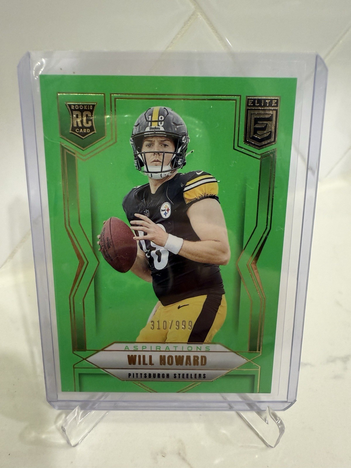 2025 Donruss Elite Will Howard Aspirations Lime Green /999 RC #150 Rookie