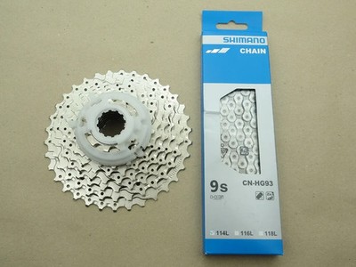 Shimano Set Kette HG 93 - 114 GL + 9 fach CS-HG 400 Kassette 11-34 Zähne (MVP)