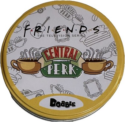 DOBBLE SPOT IT FRIENDS CENTRAL PERK TIN MATCHING CARD GAME TRAVEL LEARNING EDUCA