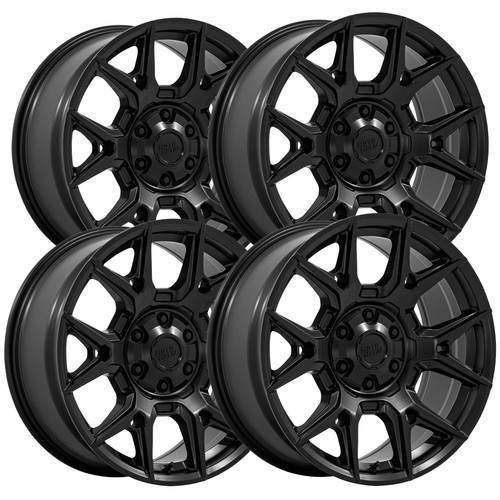 (Set of 4) Moto Metal MO813 Mason 17x8.5 6x135/6x5.5 +12 Matte Black ...