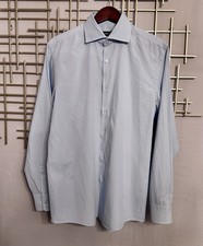 Hugo Boss BOSS Sharp Fit Dress Shirt Mens 16 34/35 Light Blue Button Up Cotton