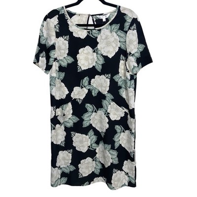 Downeast Dress Womens Medium Black Floral Sparetime Cottagecore Preppy Resort