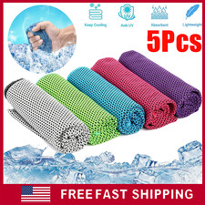 5Pcs Cooling Towel for Sports Gym Running Yoga Instant Ice Cold Chilly Neck Wrap