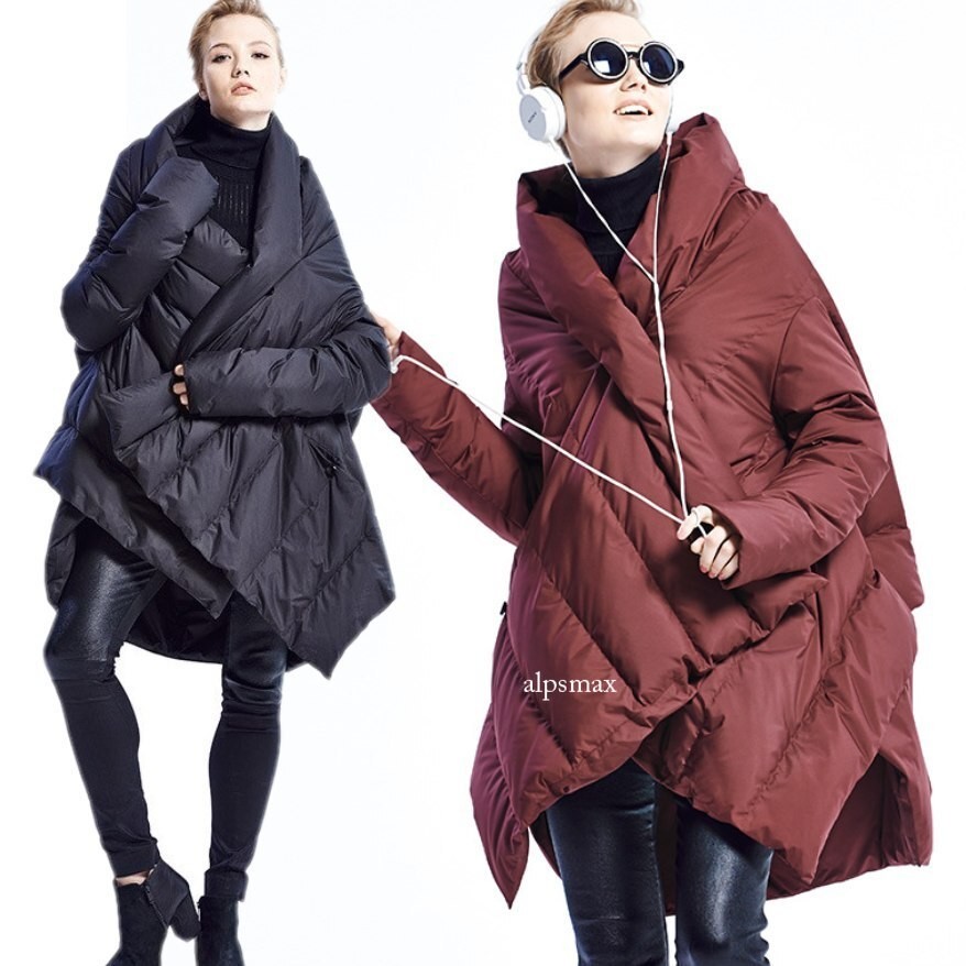 Womens Duck Down Puffer Parka Winter Long Coats Jacket Warm Loose Cape Overcoats