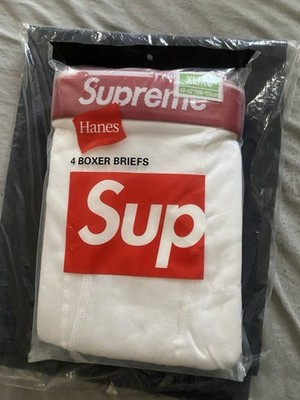 Supreme x Hanes Boxer Briefs 4-Pack Logo Waistband White X-Large