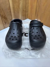 Brand New Crocs Bella Platform Clog M6W8 Black Smooth Orthotic Unisex
