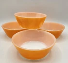 Vintage Federal Glass Orange 5” Bowl Set Of 4