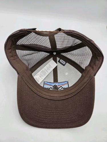 Patagonia Fitz Roy Horizons Trucker Hat Snapback Cap White Brown - Picture 4 of 5