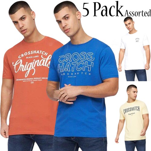Paquete de 5 camisetas informales de algodón manga corta cuello redondo manga corta - Imagen 2 de 32