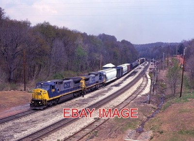 FOTO USA EISENBAHN CSX 7365 & 7703 WESTBOUND GEMISCHTES MANIFEST AM SAND PATCH TOWER.