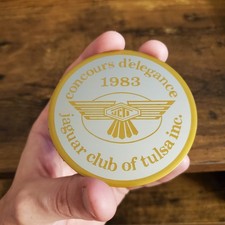 Vintage Car Show Dash Plaque Jaguar Club Of Telsa Inc. 1983 RARE