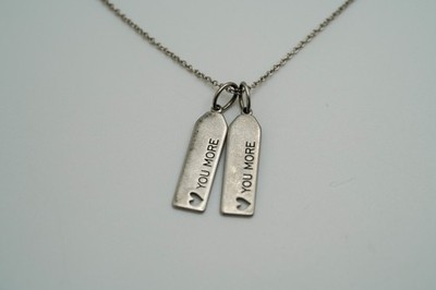 Origami Owl LOVE YOU MORE Dog Tag Pendant 2.6cm Necklace 18.5'' JB37