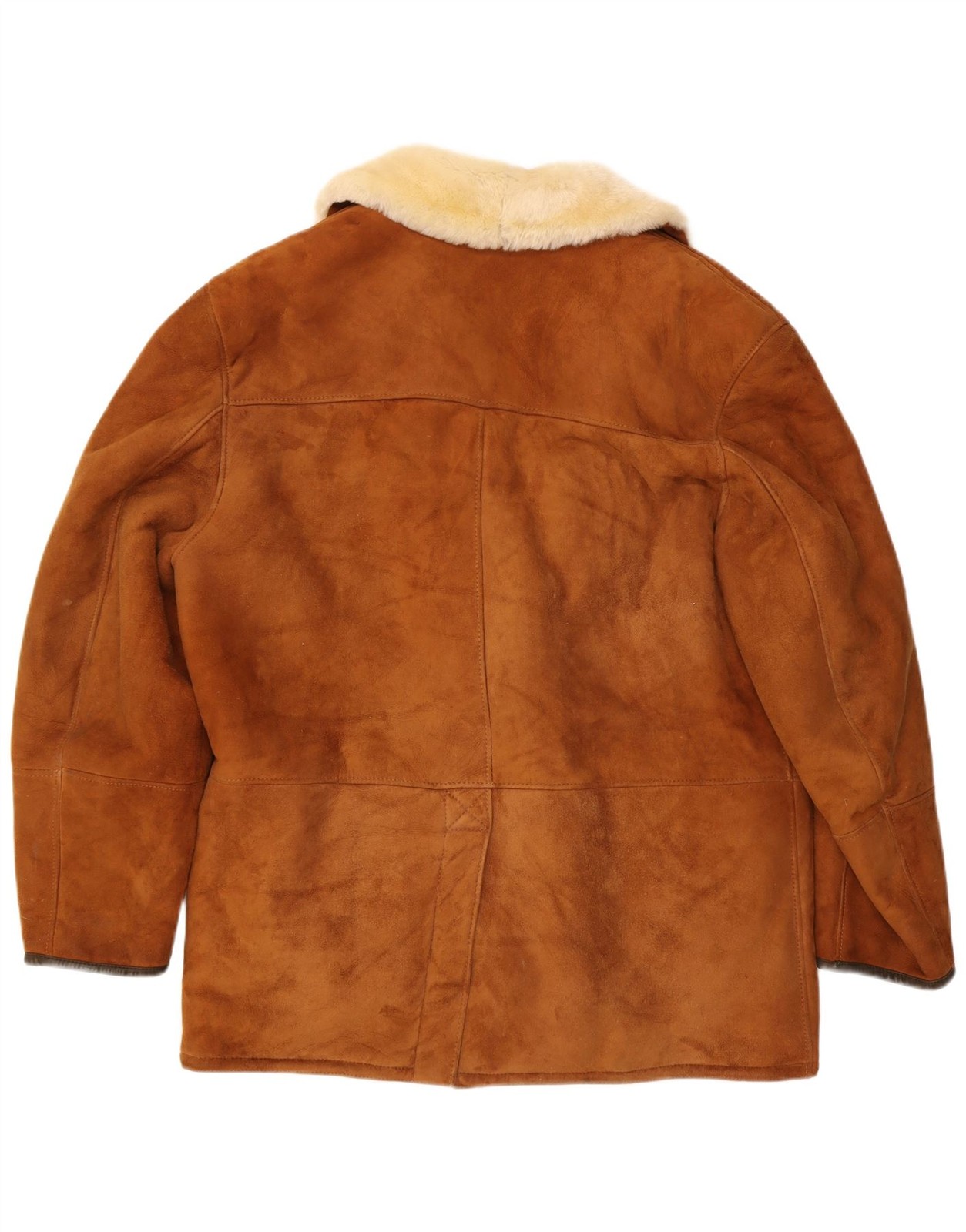 GALLOTTI Womens Shearling Jacket IT 52 2XL Brown Shearling DY27