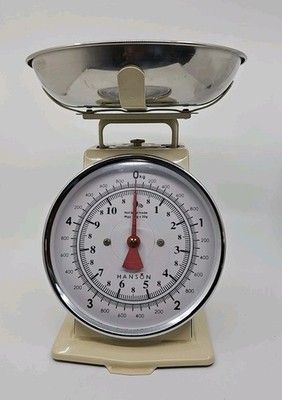 Vintage Retro Hanson Metall Küchenwaage & Schüssel - wiegt bis zu 5 kg