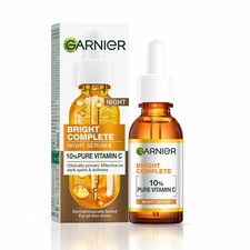 Garnier Bright Complete Night Serum Vitamin C for Bright Skin 30ml Free Shipping
