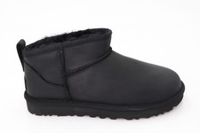 UGG CLASSIC ULTRA MINI LTHR WOMEN BOOTS SUEDE BLACK