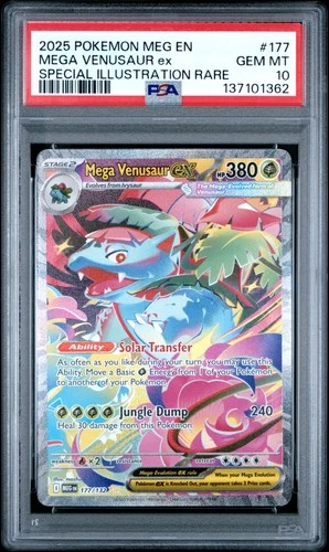 2025 Pokemon Mega Evolution Mega Venusaur Ex #177 GMT PSA 10 Special Illus Rare