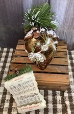 Pine Cone Tree Ornament Mercury Blown Glass Christmas Real Pinecone Decor Large