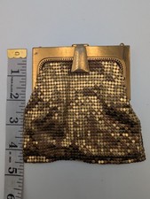Vintage Whiting  Davis Metal Mesh Evening Purse USA Gold Tone