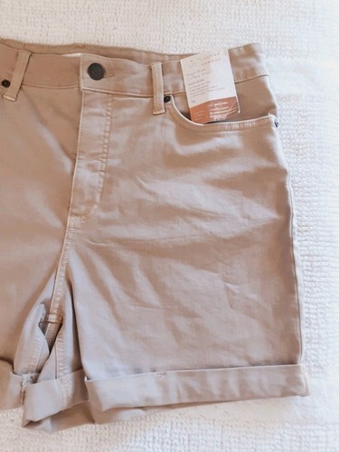 Lauren Conrad Damenshorts Größe 14 hoher Bund beige Denim 5 Taschen NEU - Bild 5 von 7