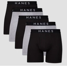 Men’s Hanes Tagless Boxer Briefs 5pr M NIB
