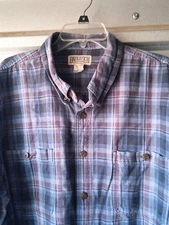 Duluth Trading Co. Mens Flannel Multicolor 2XLT  Plaid Button Down Long Sleeve