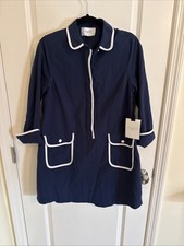 Pomander Place by Tuckernuck Navy Perkins Shirt Dress sz M Shift Mini NWT