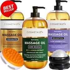 Body Massage Oil Therapy Kit Arnica Lavender Cellulite Spa Gift Set Relaxing US