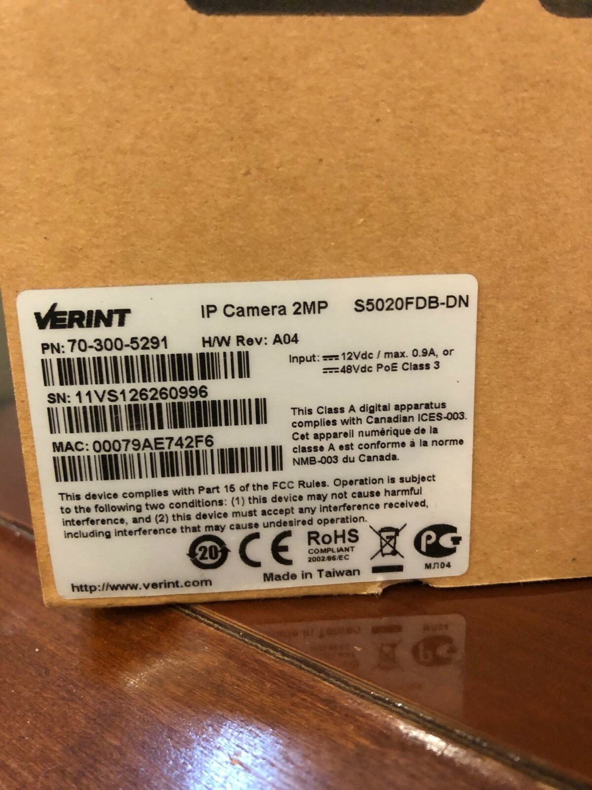 Verint S5020FDDN HighDefinition H.264 Fixed Indoor Dome IP Camera eBay