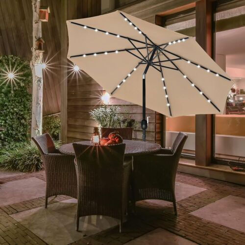 32 LED Solar Parasol Lights – Garden Patio Table Umbrella Fairy Light – Outdoor - Picture 37 of 69