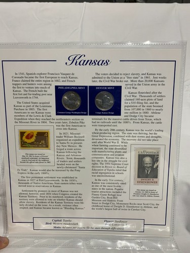 2005 Kansas BU P&D Postal Commemorative Society Statehood Quarters & Stamps - Picture 2 of 2