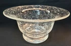 Murano Clear Art Glass Bowl CandyDish Bullicanti Controlled Bubble Italy Vintage
