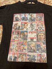 RARE BLACK OBAMA Tanu HARLEM Tee 100% Cotton 20 Magazine Covers Made in USA L