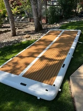 Island Hopper Inflatable Patio Dock 15' Water Platform - Swim Deck - Used