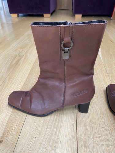 Botines Pierre Cardin Cuero Marrón Suave Talla 4 Buen Estado Cremallera - Imagen 8 de 16