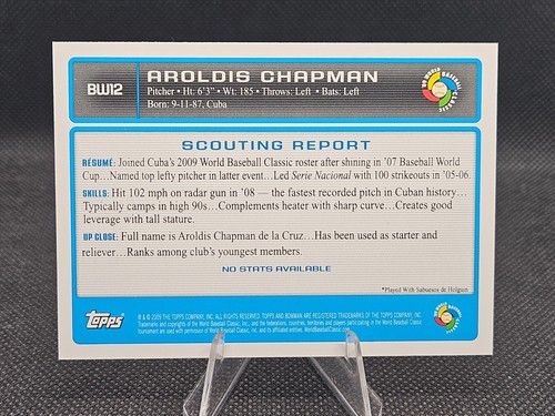 AROLDIS CHAPMAN - 2009 Bowman WBC - Picture 2 of 2