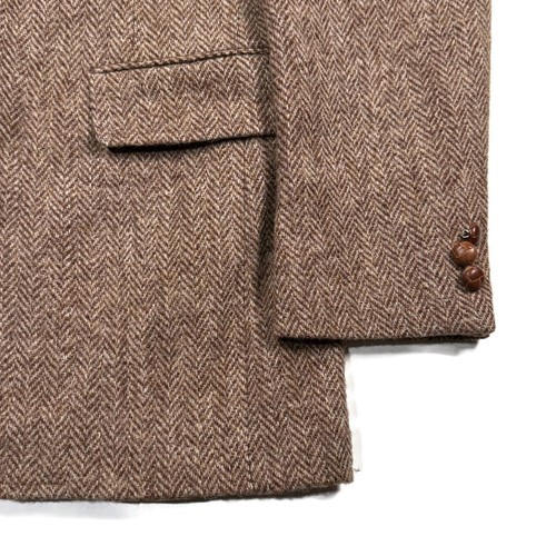 Giacca cappotto sportivo blazer tweed Harris uomo 38R marrone lana spina di pesce - Foto 8 di 18