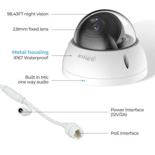 Dahua 4K 8MP Mic Starlight IP Camera Dome IPC-HDBW2841E-S - Picture 14 of 14