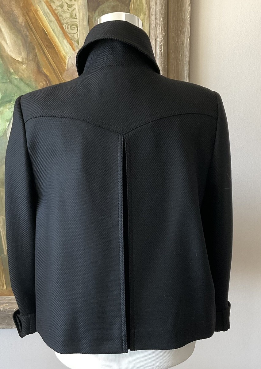 BURBERRY LONDON / ボトム/2/ウール/BLK/無地 Vintage Women's BURBERRY LONDON Black Double Breasted Wool Peacoat