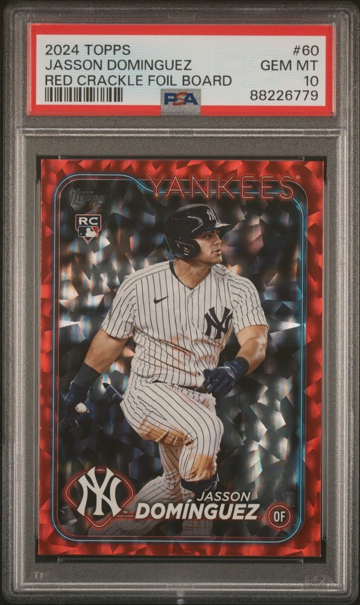 2024 Topps Series 1 Jasson Dominguez Red Crackle Foil /199 PSA 10 