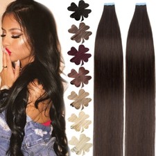 Tape In DICK 40Tressen Remy Echthaar Extensions Haarverlängerung Glatt 100G