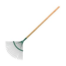 42 cm / 18 Tines Traditional Steel Fan Rake with 115 cm Long Handle Garden Patio