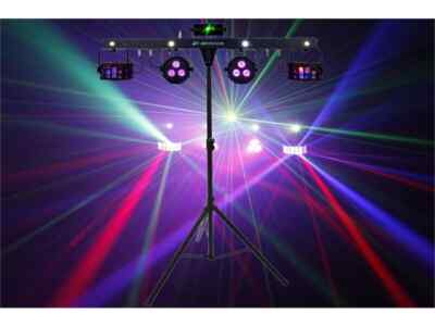 JB Systems LED Party Bar 2 Derbys + 2 Spots + 4 Strobes + Laser + Case + STATIV